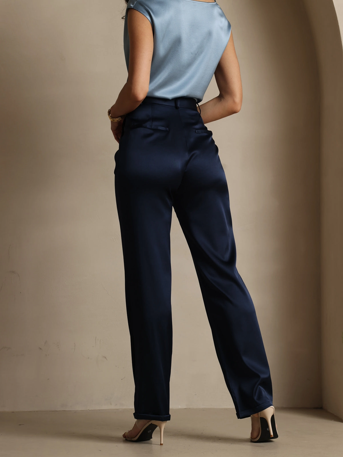 19Momme Silk Timeless Classic Straight Suit Pants
