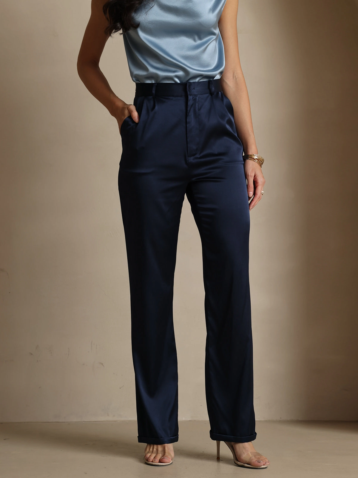 19Momme Silk Timeless Classic Straight Suit Pants