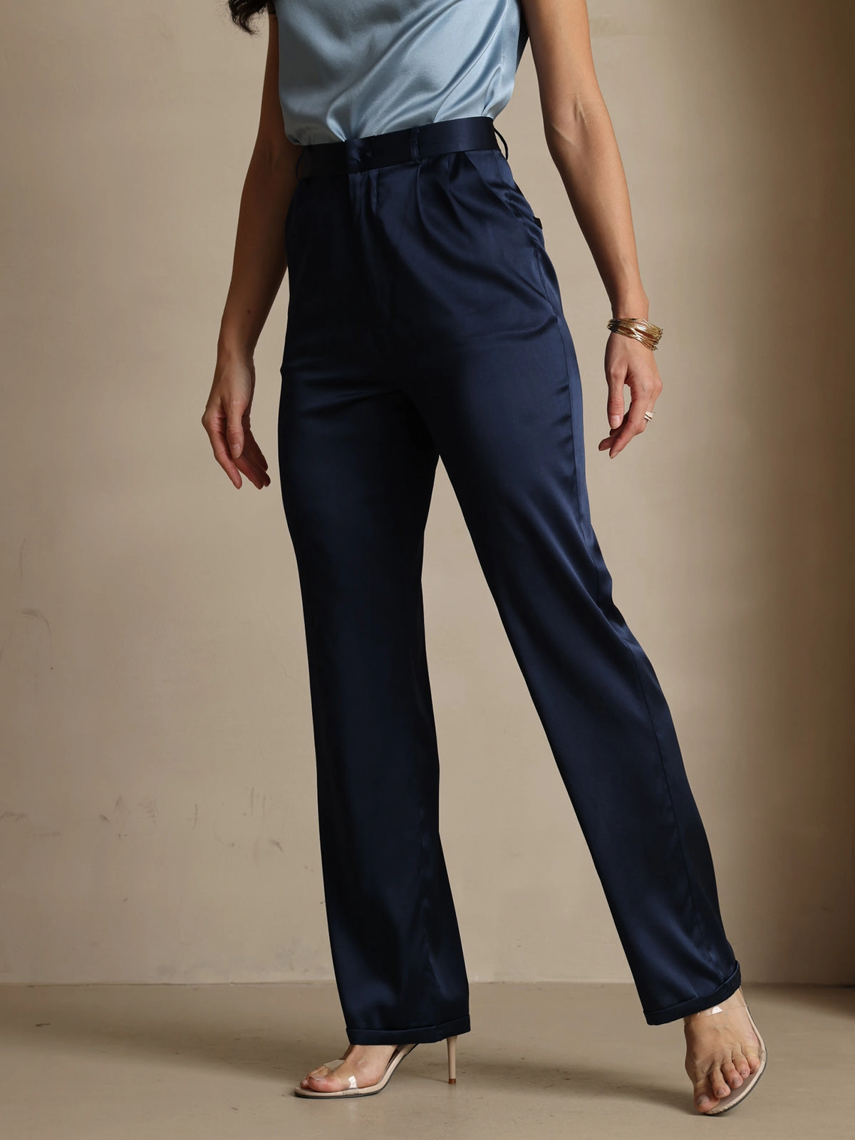 19Momme Silk Timeless Classic Straight Suit Pants