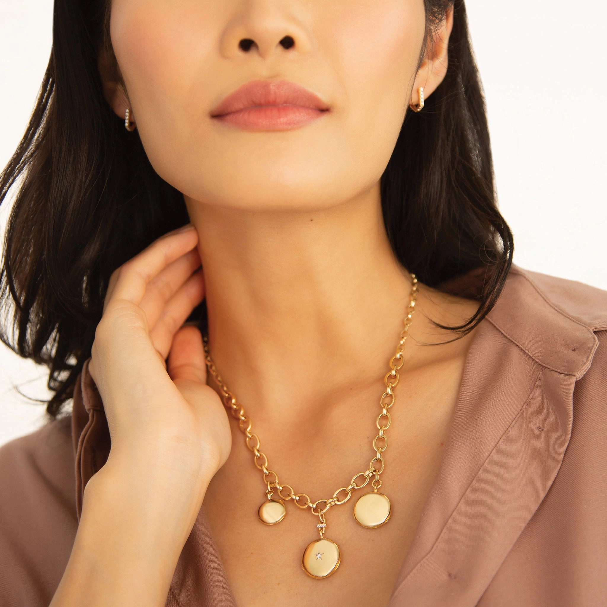 3 Story 18K Gold Necklace