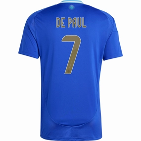 adidas Argentina Rodrigo De Paul Away Jersey 24/25 (Lucid Blue/Blue Burst)