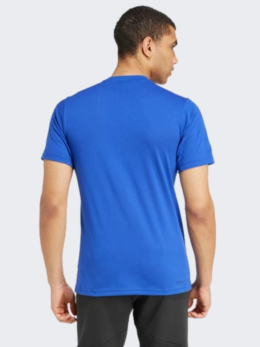 Adidas Camo Big Logo Men training T-Shirt Semi Lucid Blue