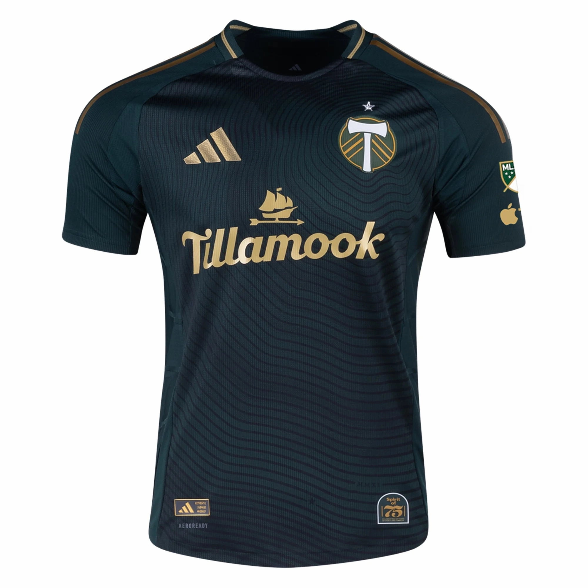 adidas Cristhian Paredes Portland Timbers Authentic Home Jersey w/ MLS & Apple Patch 25/26 (Green/Gold)