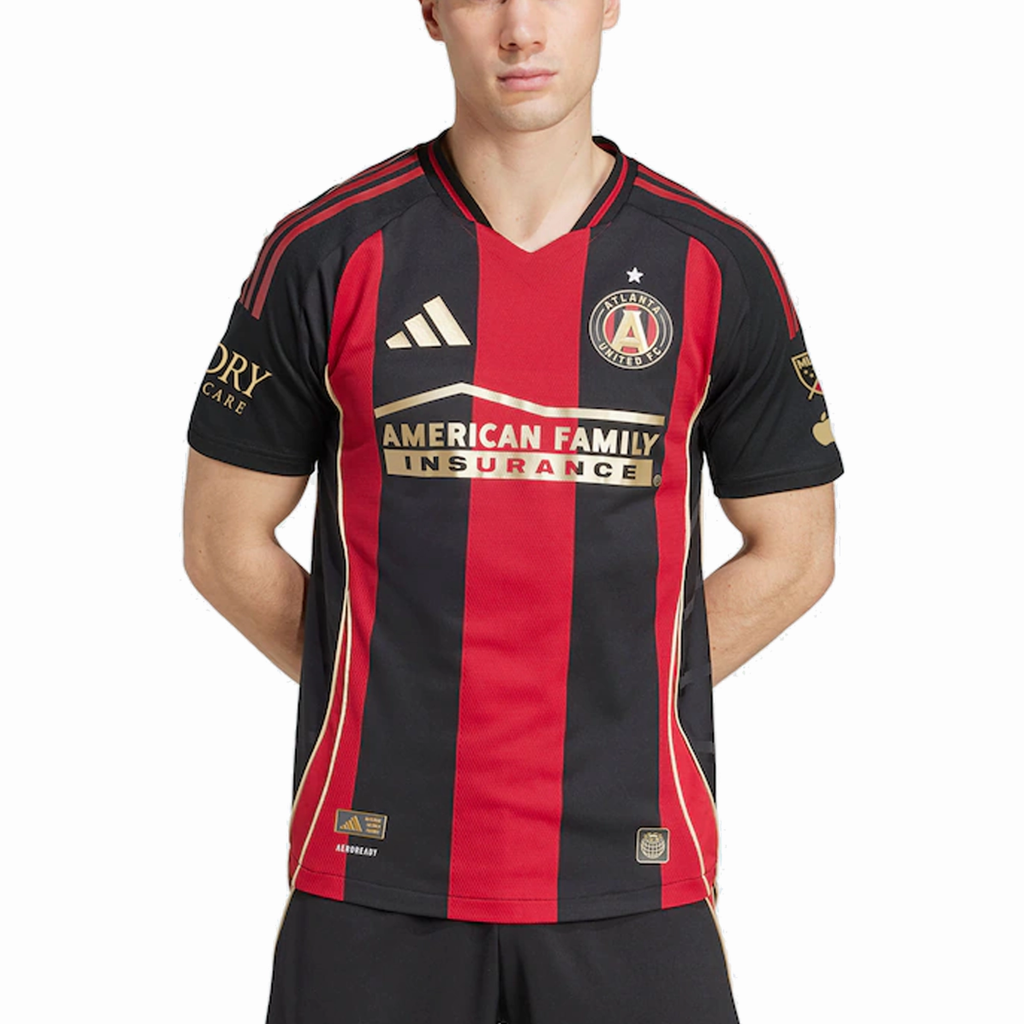 adidas Derrick Williams Atlanta United Authentic Home Jersey w/ MLS Patches 25/26 (Red/Black)