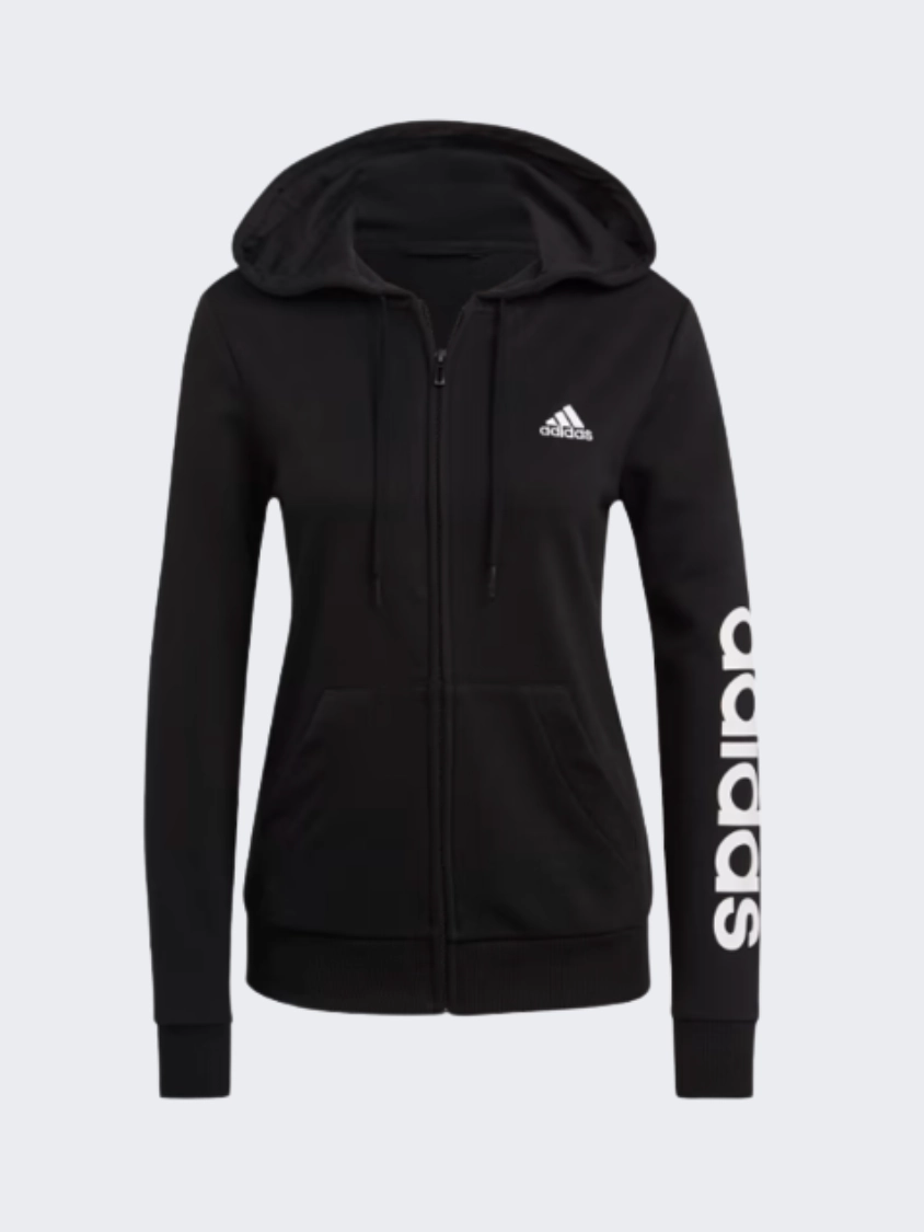 Adidas ESSENTIALS FULL-ZIP WOMEN SPORTSWEAR Hoody Black / White