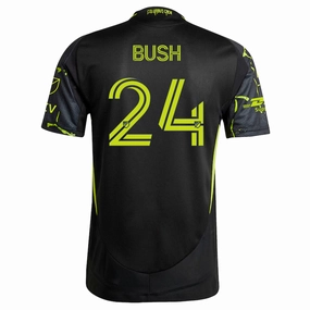 adidas Evan Bush Columbus Crew Authentic Away Jersey w/ MLS Patches 25/26 (Black/Yellow)