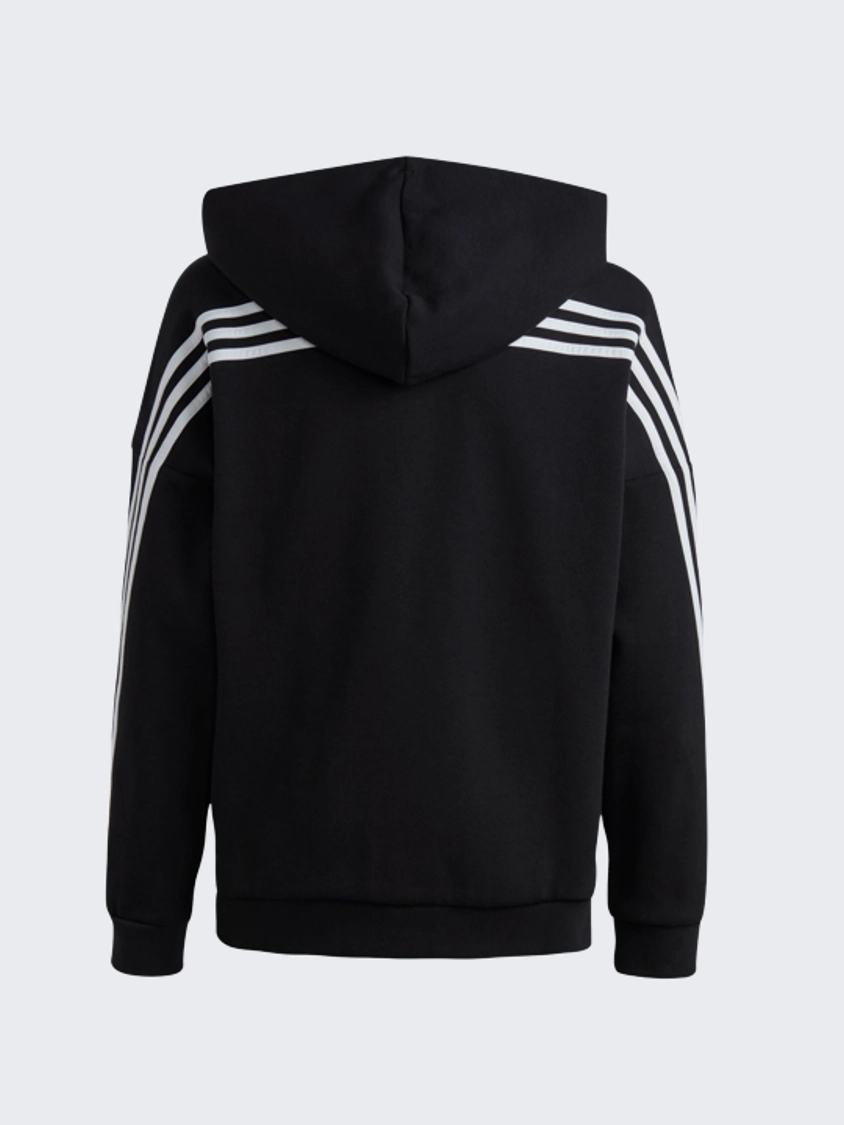 Adidas Future Icons 3-Stripes Full-Zip Hooded Track Gs-Unisex Sportswear Hoody Black/White