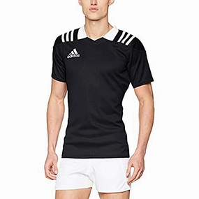adidas Herren 3-Streifen Fitted Trikot. Black. S