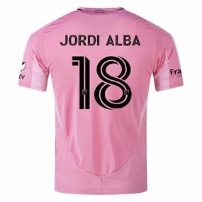 adidas Jordi Alba Inter Miami CF Authentic Home Jersey 25/26 w/ MLS Patches   Sponsor (Easy Pink)