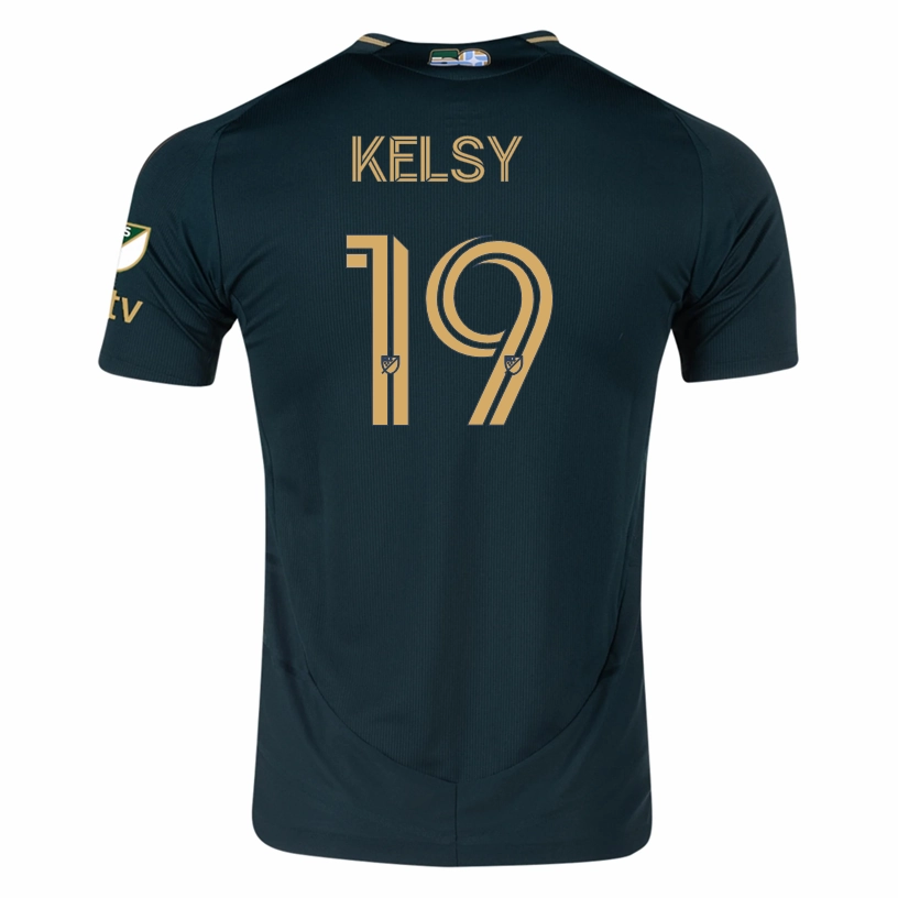 adidas Kevin Kelsy Portland Timbers Authentic Home Jersey w/ MLS & Apple Patch 25/26 (Green/Gold)