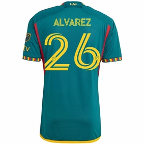 adidas La Galaxy Authentic Alvarez Away Jersey w/ MLS   Apple TV Patch 23/24 (Green/Yellow)