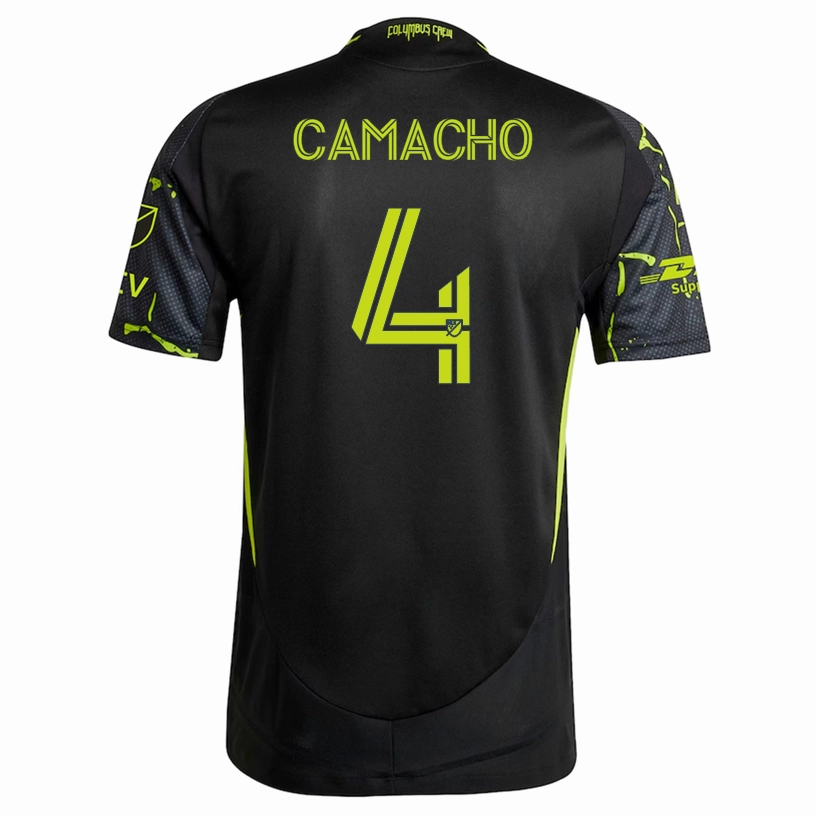 adidas Rudy Camacho Columbus Crew Authentic Away Jersey w/ MLS Patches 25/26 (Black/Yellow)