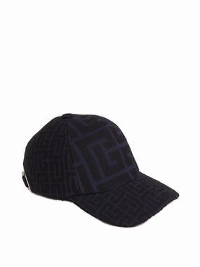 Balmain Monogram Jacquard Curved Peak Baseball Cap