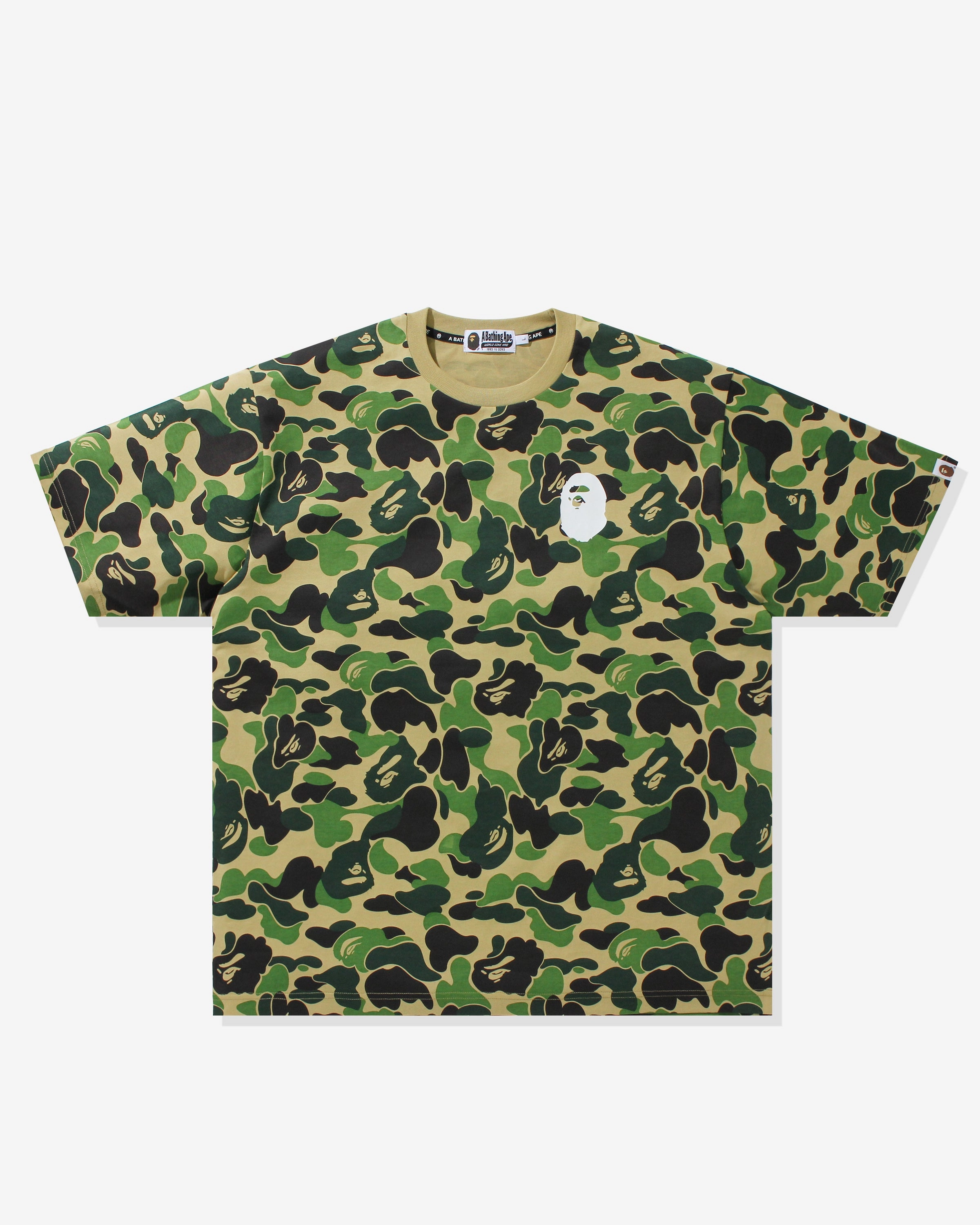 BAPE BIG ABC CAMO APE HEAD RELAXED FIT TEE - GREEN