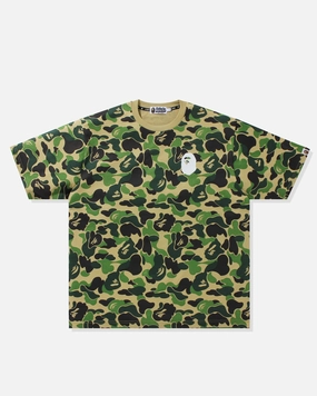 BAPE BIG ABC CAMO APE HEAD RELAXED FIT TEE - GREEN
