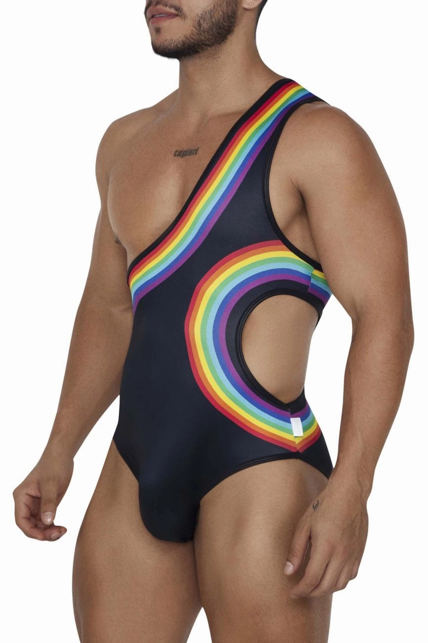 CandyMan 99702X Rainbow Bodysuit Color Black