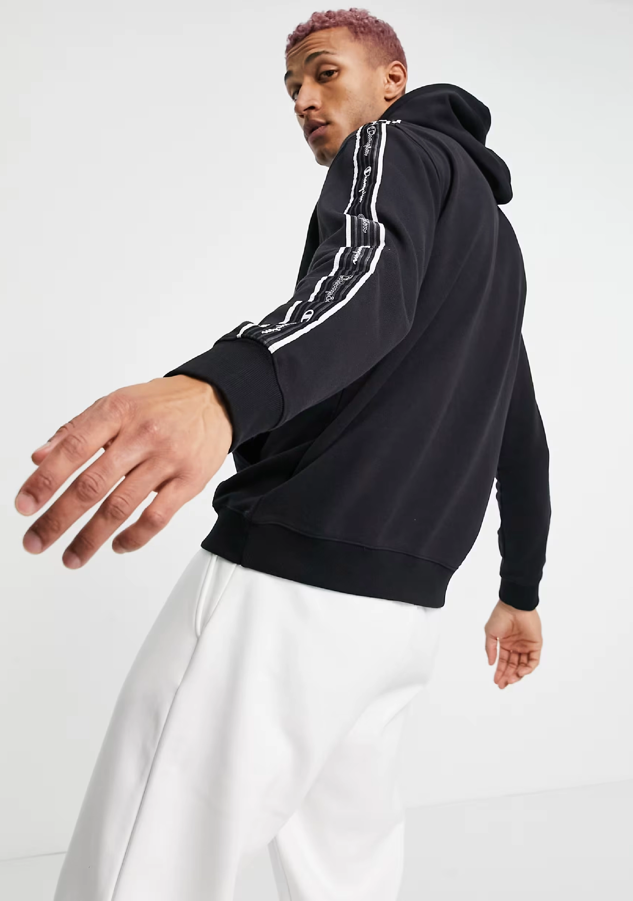 Champion Mens EU Taping Hoodie Black