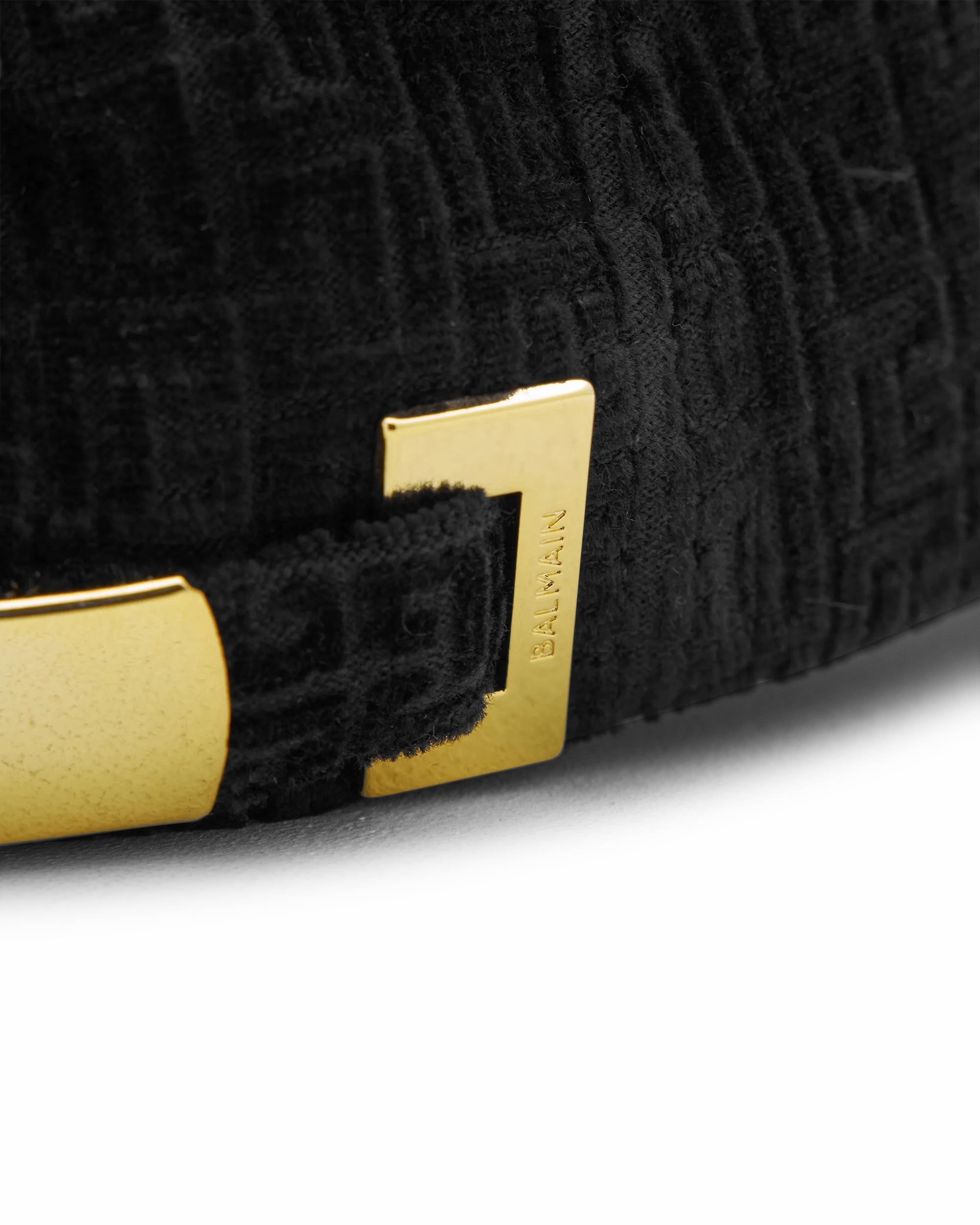 Embossed Velvet Monogram Baseball Cap