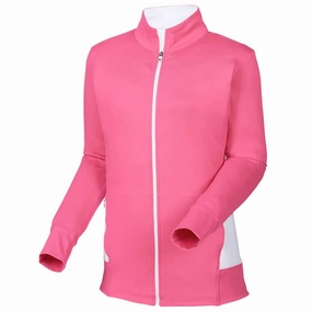 FootJoy Full Zip Midlayer Golf Jacket Hot Pink/White - FW20 Women