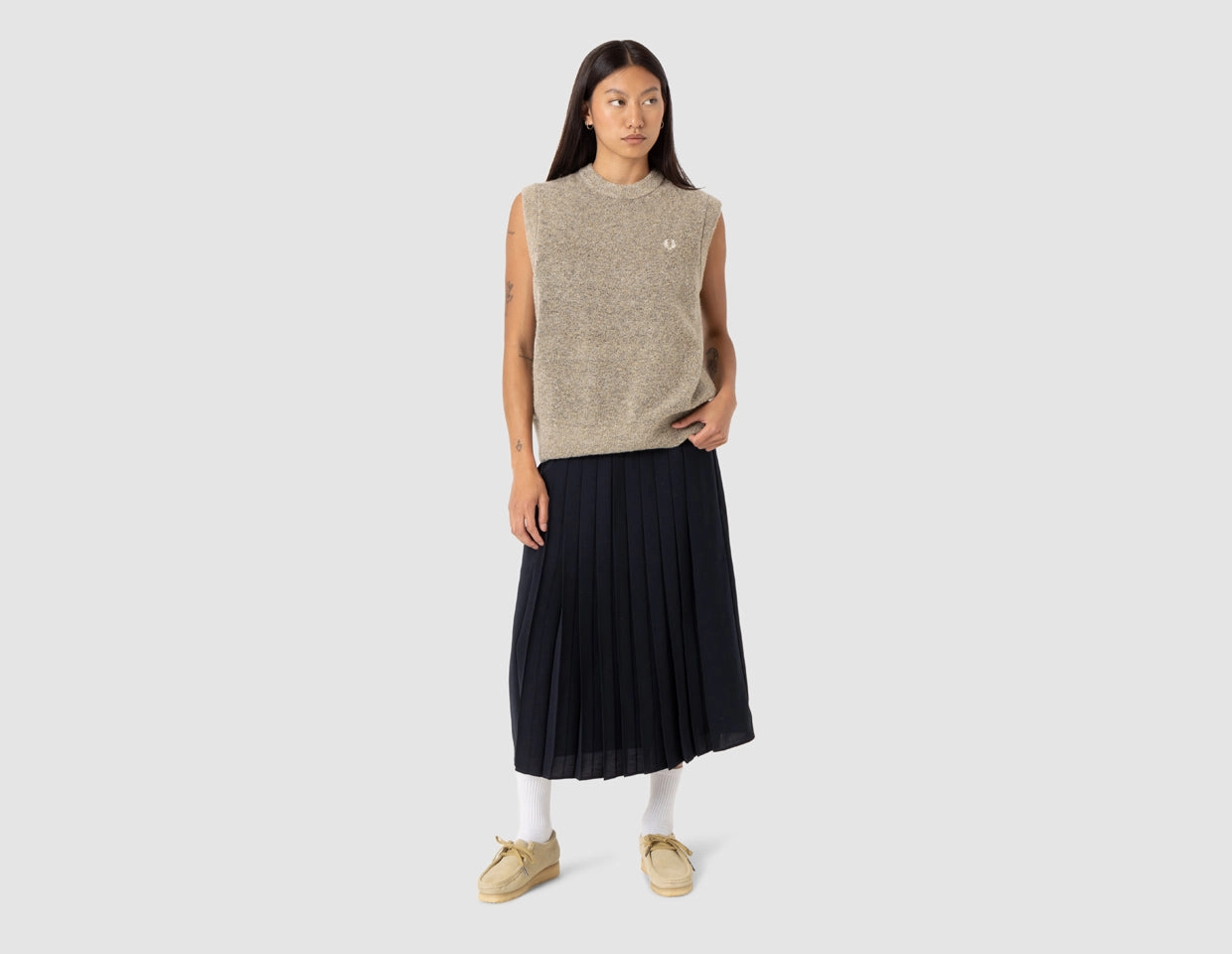 Fred Perry Women's Boucle Tank Warm Stone / Ecru
