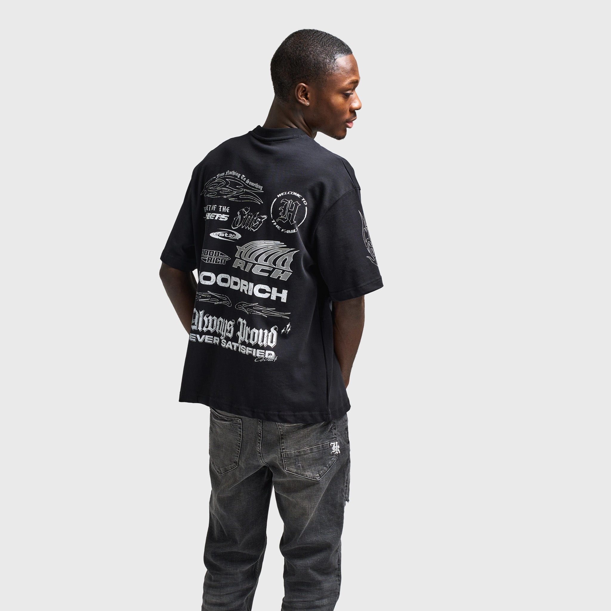 Hoodrich Chroma Oversized Graphic T-Shirt Black / Grey