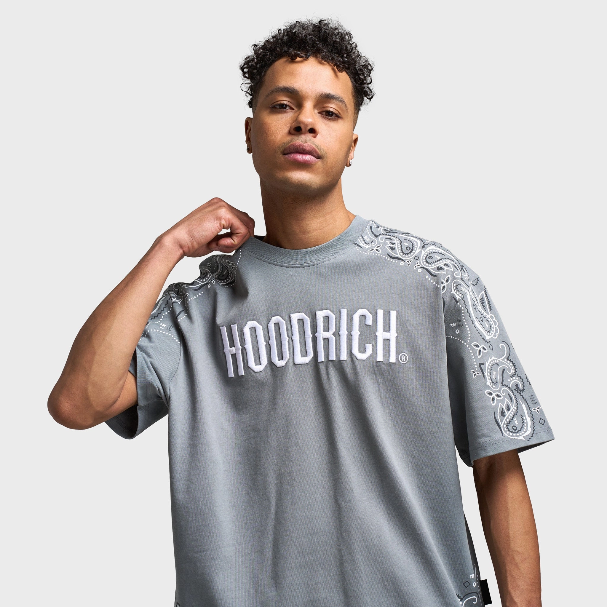 Hoodrich Motif Oversized Graphic T-Shirt Monument / White - Lava Smoke