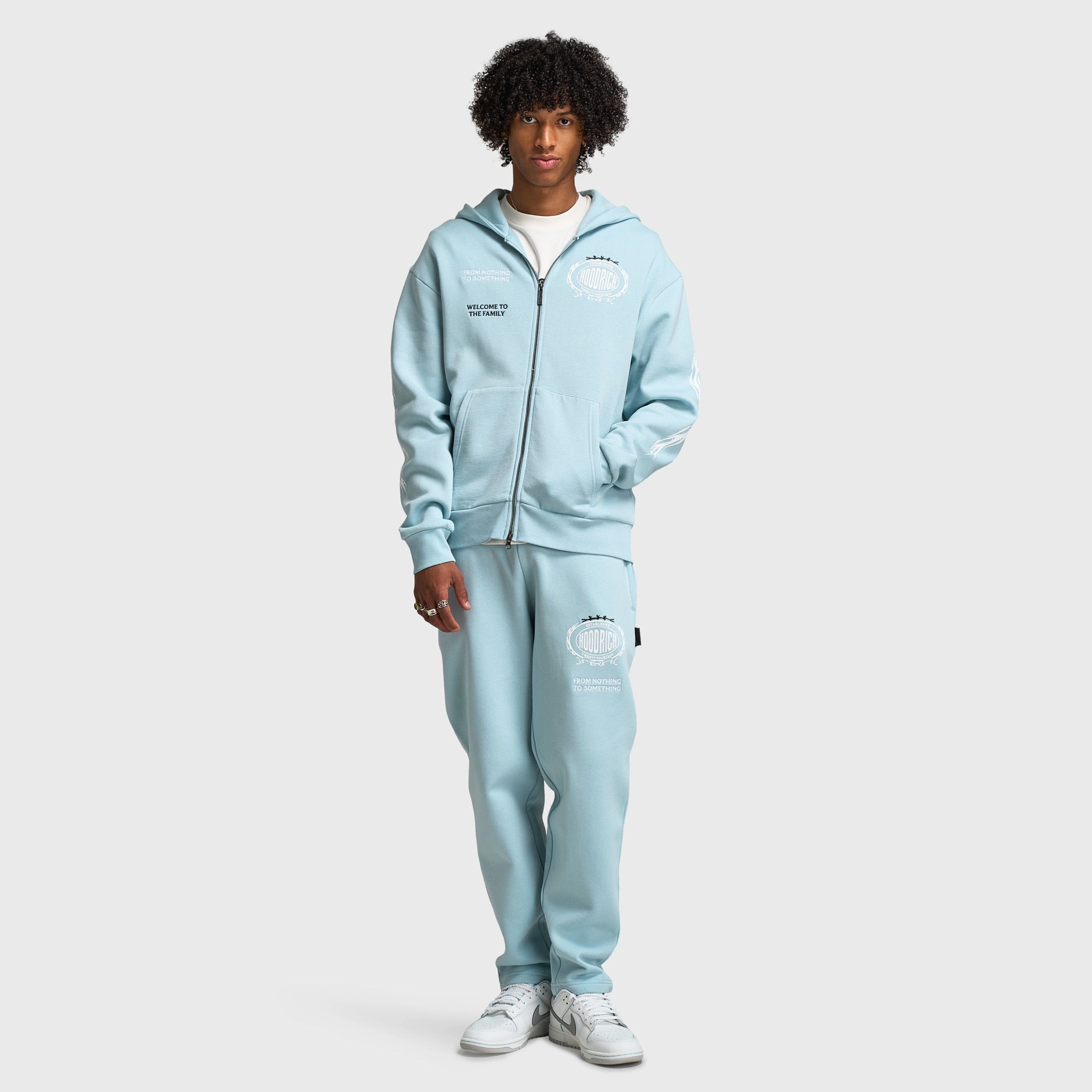 Hoodrich Noir Oversized Open Hem Joggers Sterling Blue / White - Anthracite