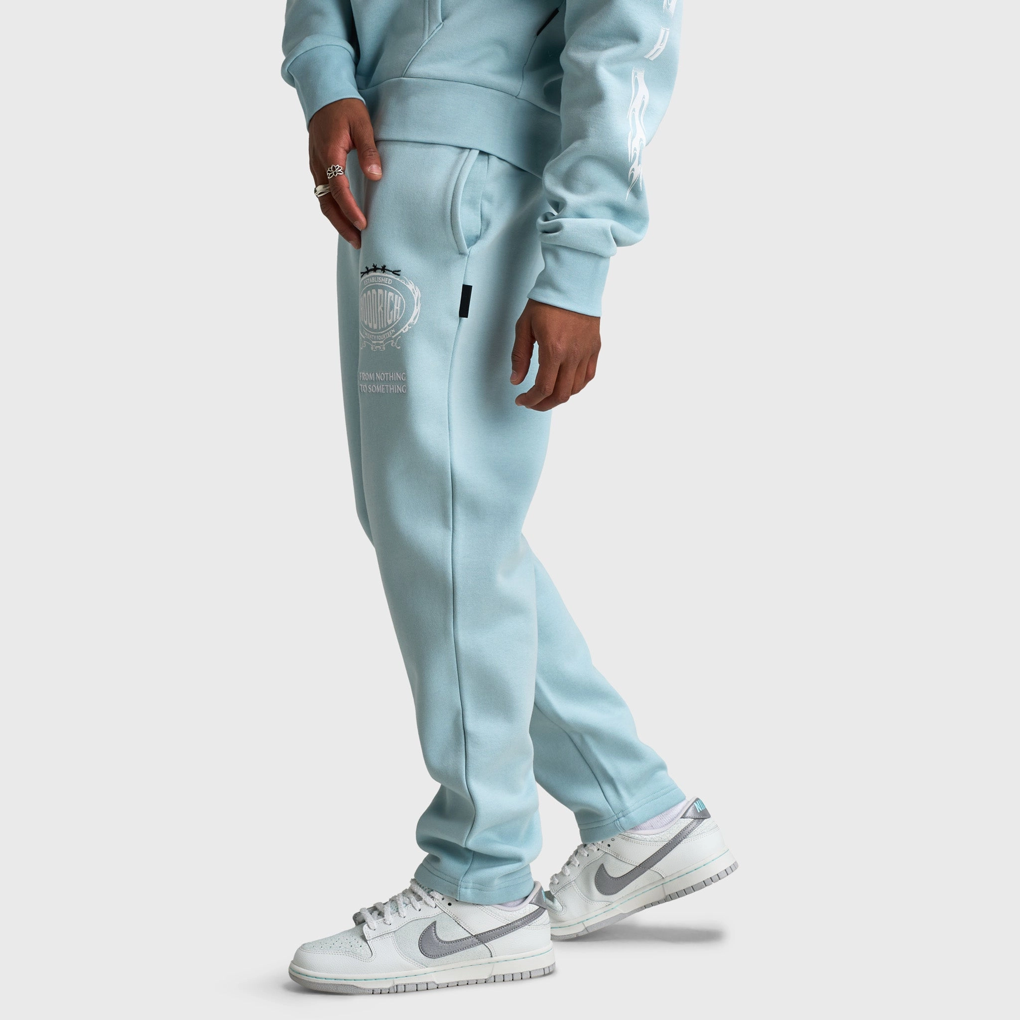 Hoodrich Noir Oversized Open Hem Joggers Sterling Blue / White - Anthracite