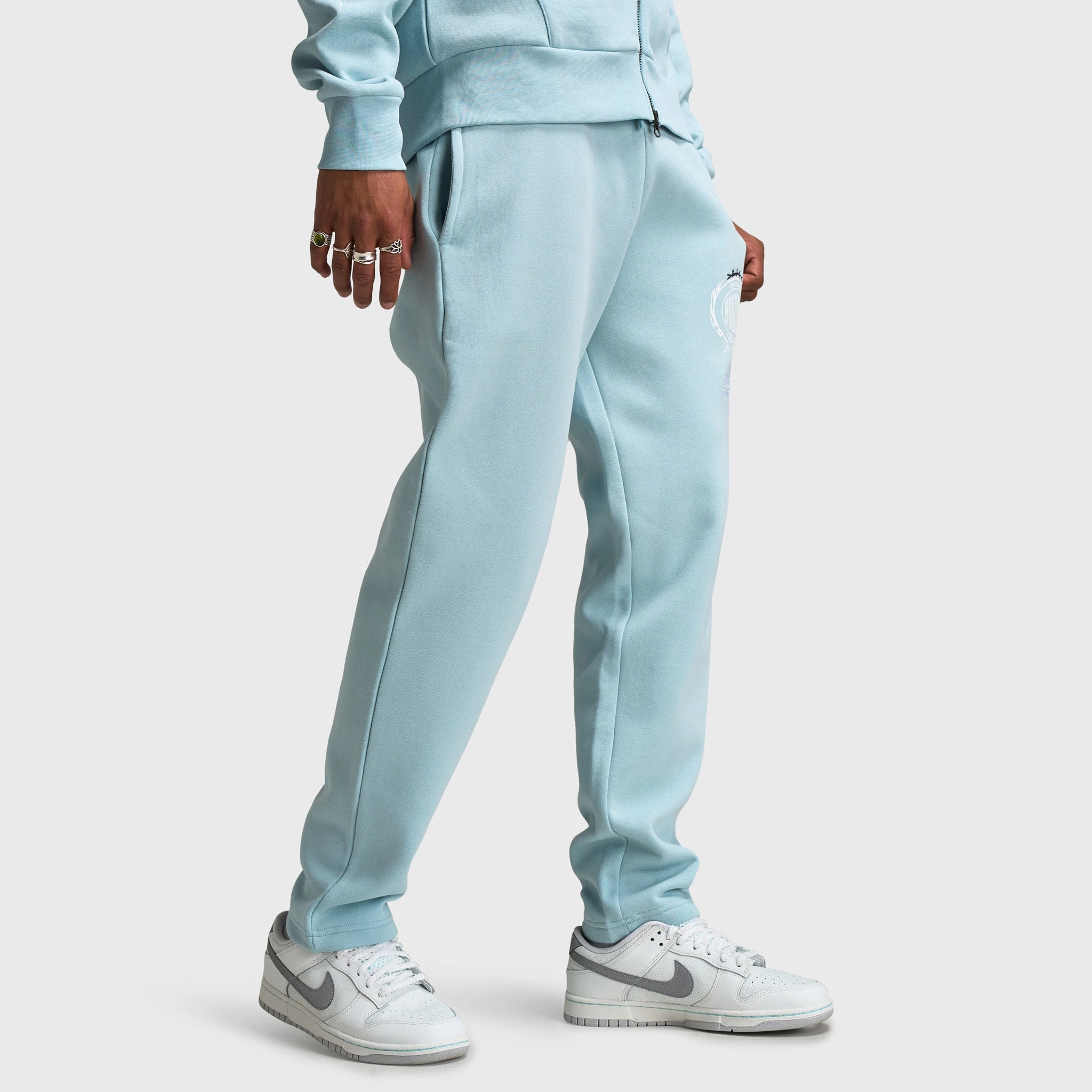 Hoodrich Noir Oversized Open Hem Joggers Sterling Blue / White - Anthracite