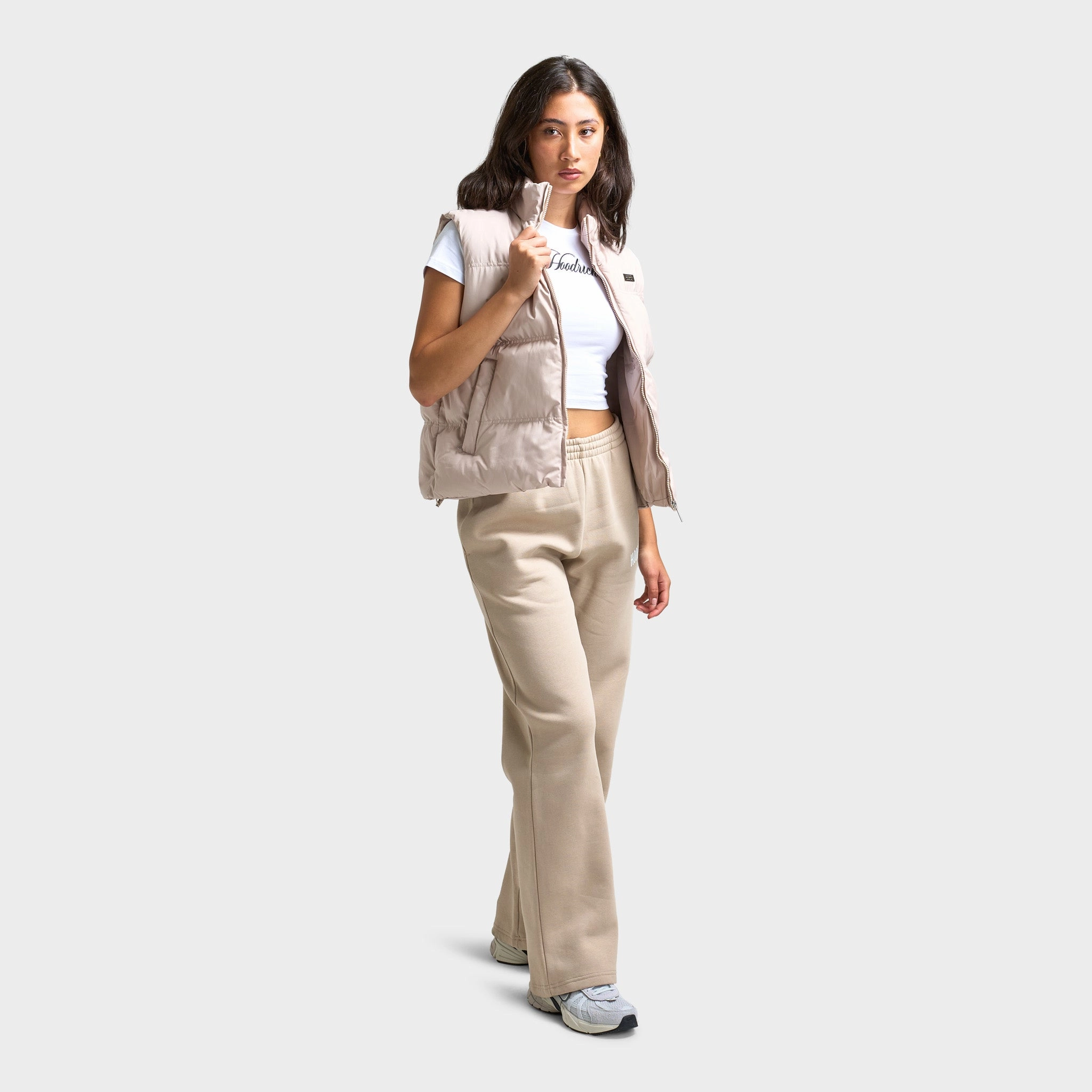 Hoodrich Women's Storm Wide Leg Jogger Oxford Tan / White