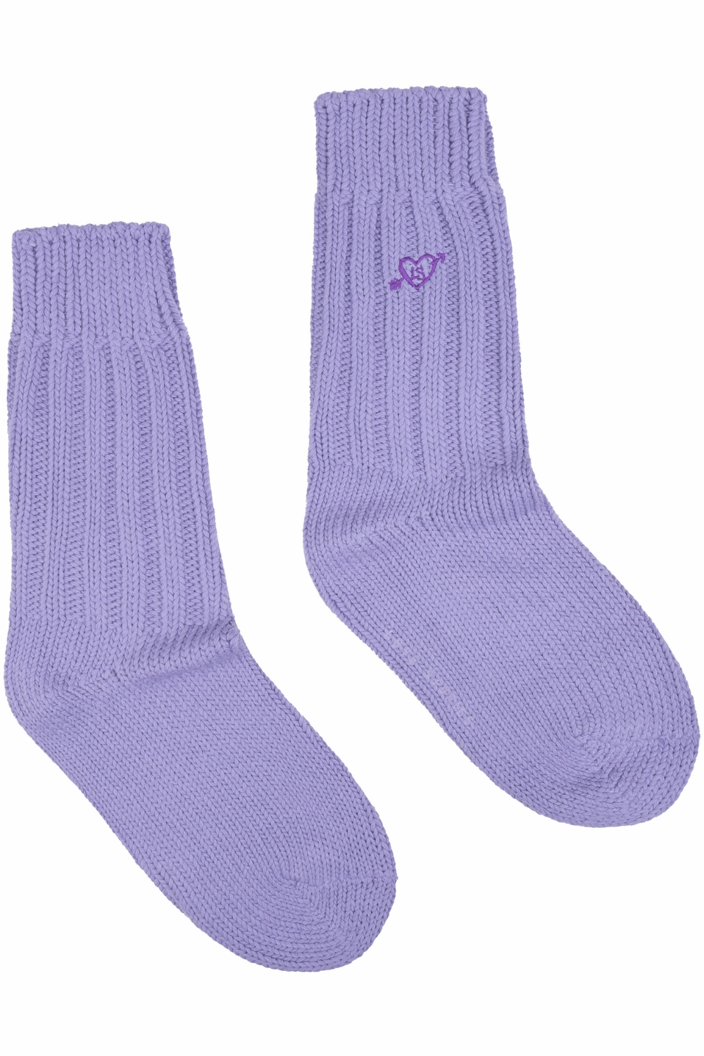 Knitted Ribbed Socks Purple