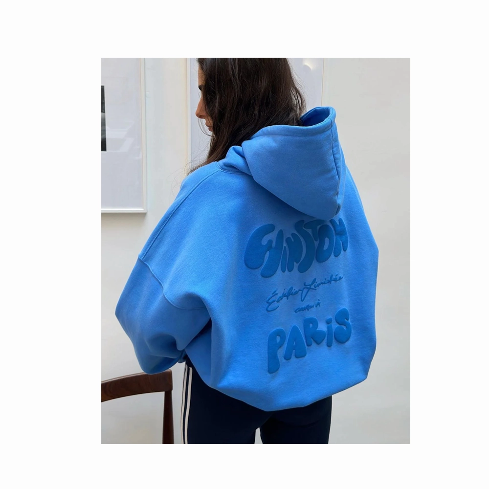 MR WINSTON PARIS EDITION BLEU PUFF HOODIE
