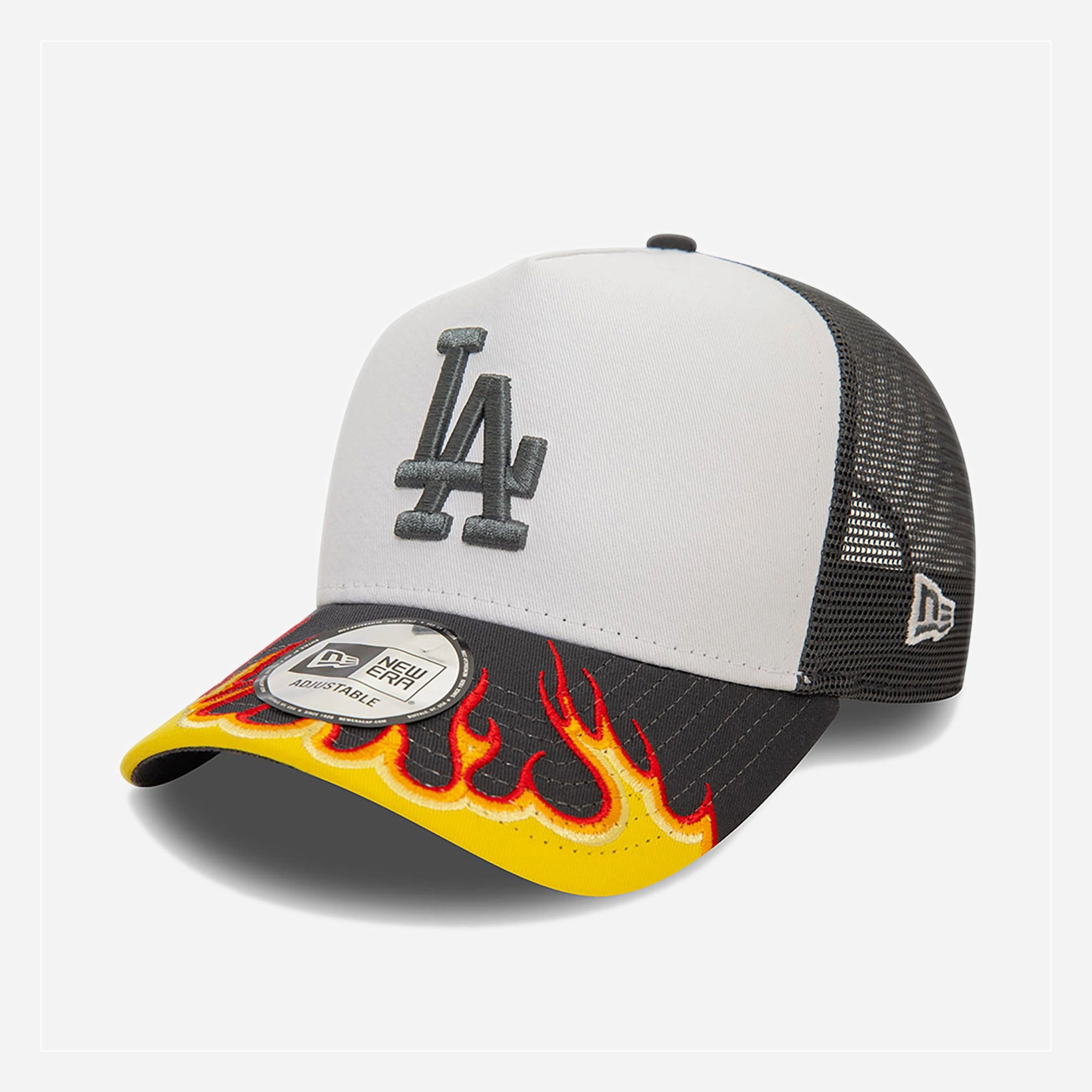 NEW ERA | MLB FLAME TRUCKER LOSDOD GRH { WHITE/BLACK/YELLOW