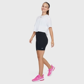 Nike Junior Girls' One Dri-Fit Bike Shorts Black / White