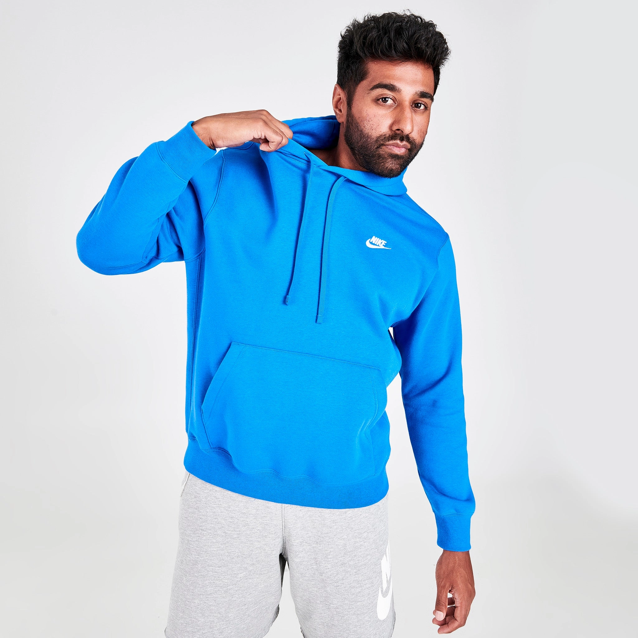 Nike Sportswear Club Fleece Pullover Hoodie Signal Blue / Signal Blue - White