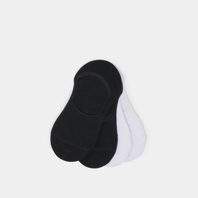 NO SHOW SOCKS 4 PACK BLACK WHITE