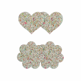 NS Novelties Pretty Pasties Heart & Flower 2 Pack - Glow