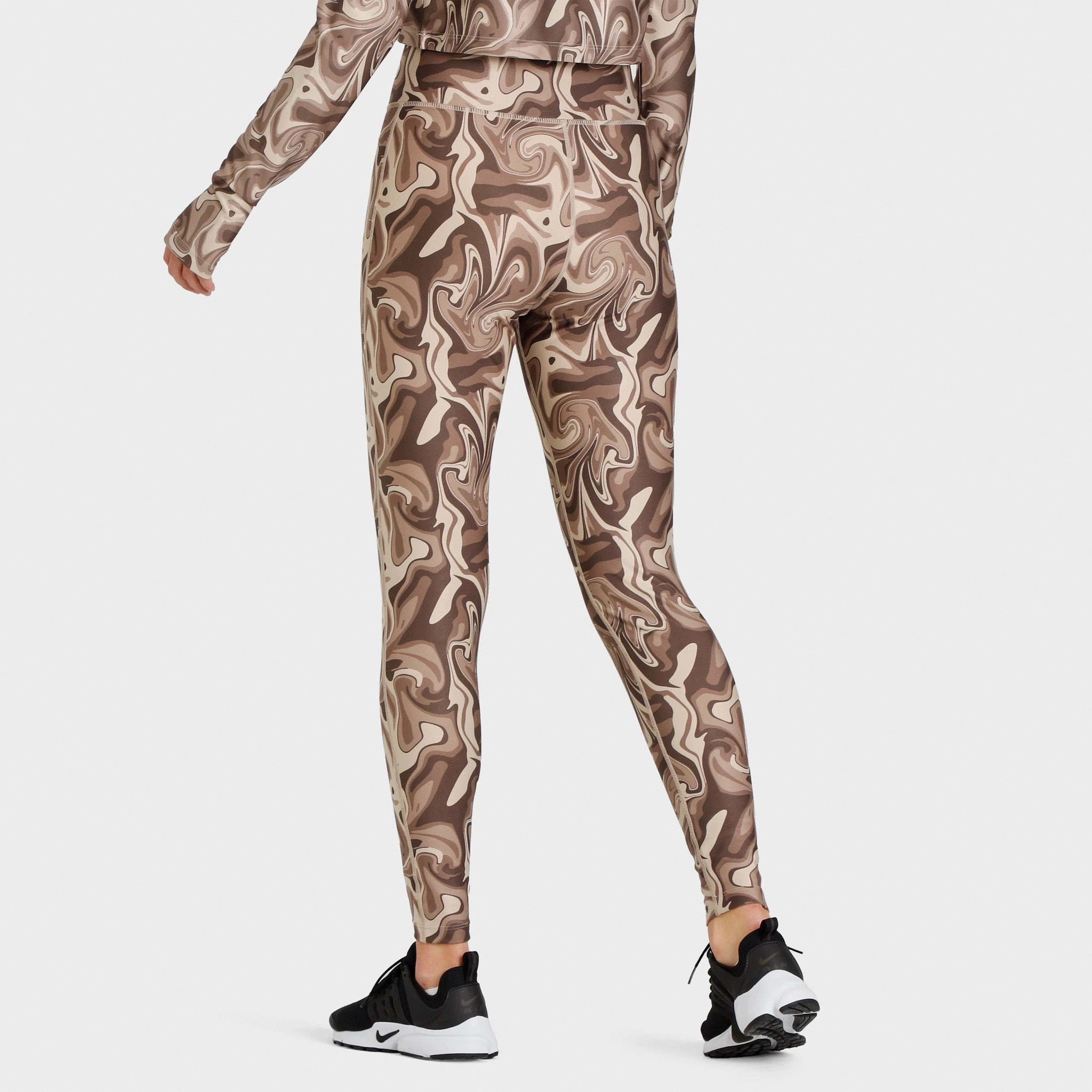 Pink Soda Sport Women's Swirl Tights Fossil / Light Taupe - Sandshell
