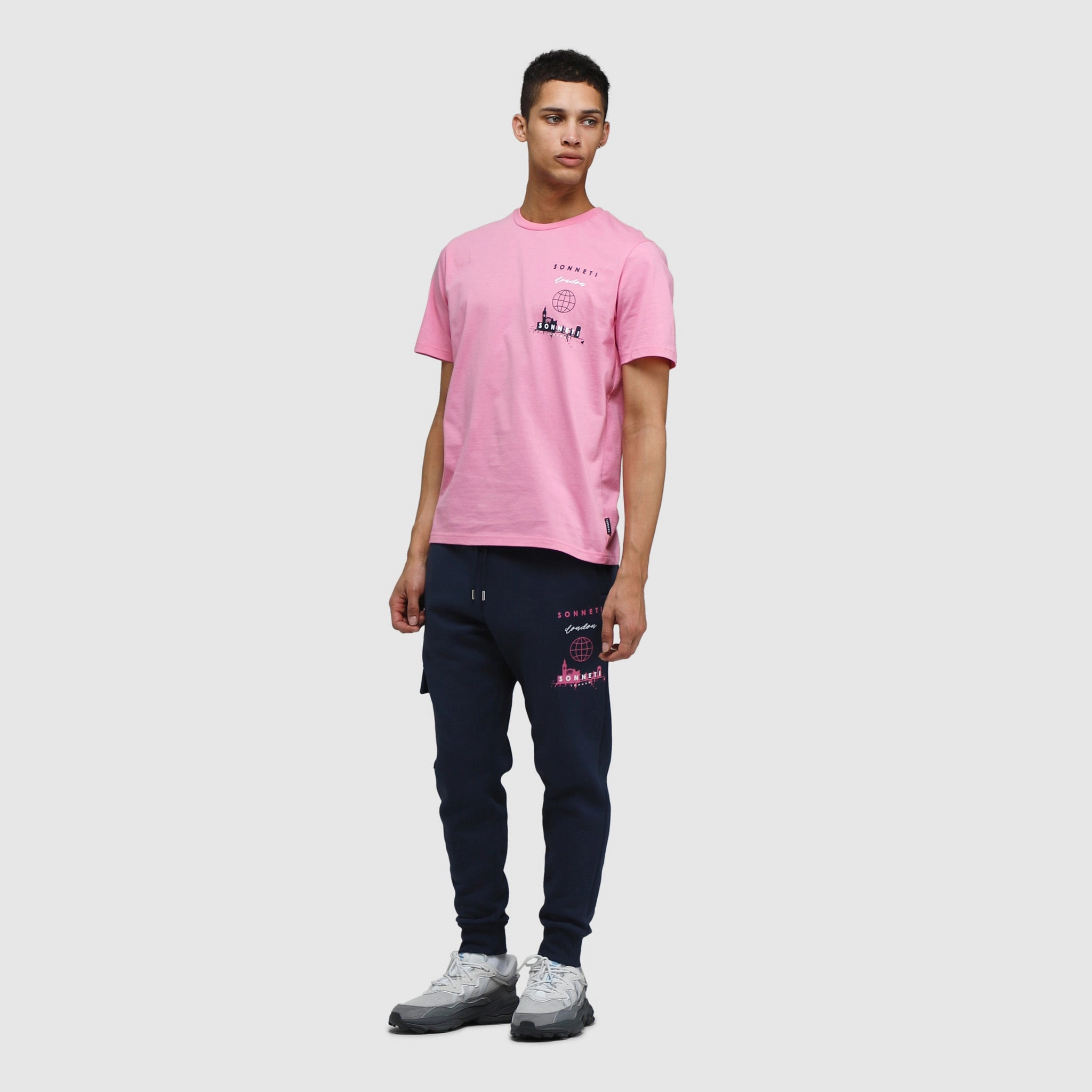 Sonneti Stack Logo T-shirt / Sachet Pink