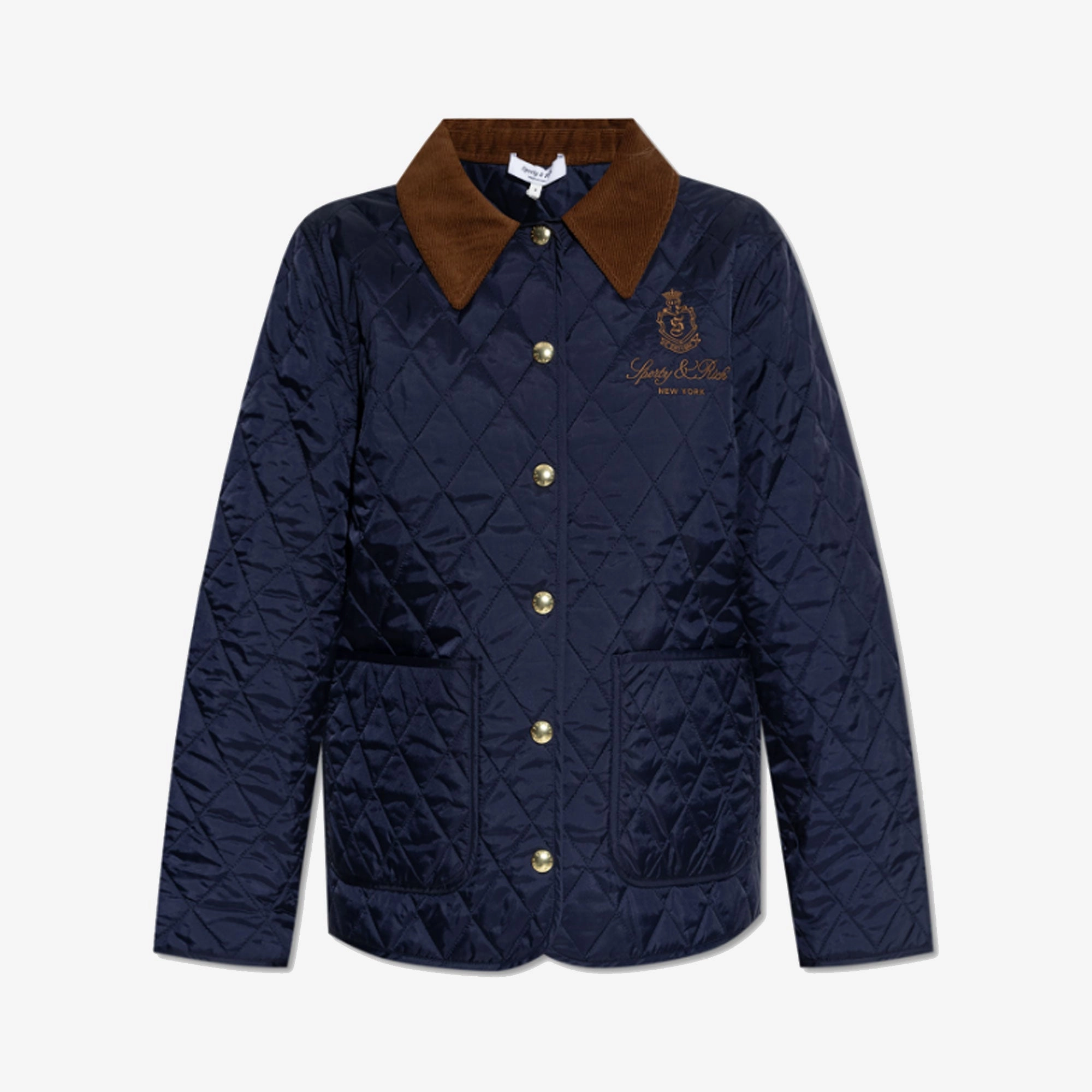 SPORTY & RICH | VENDOME NYLON QUILTED JACKET { NAVY