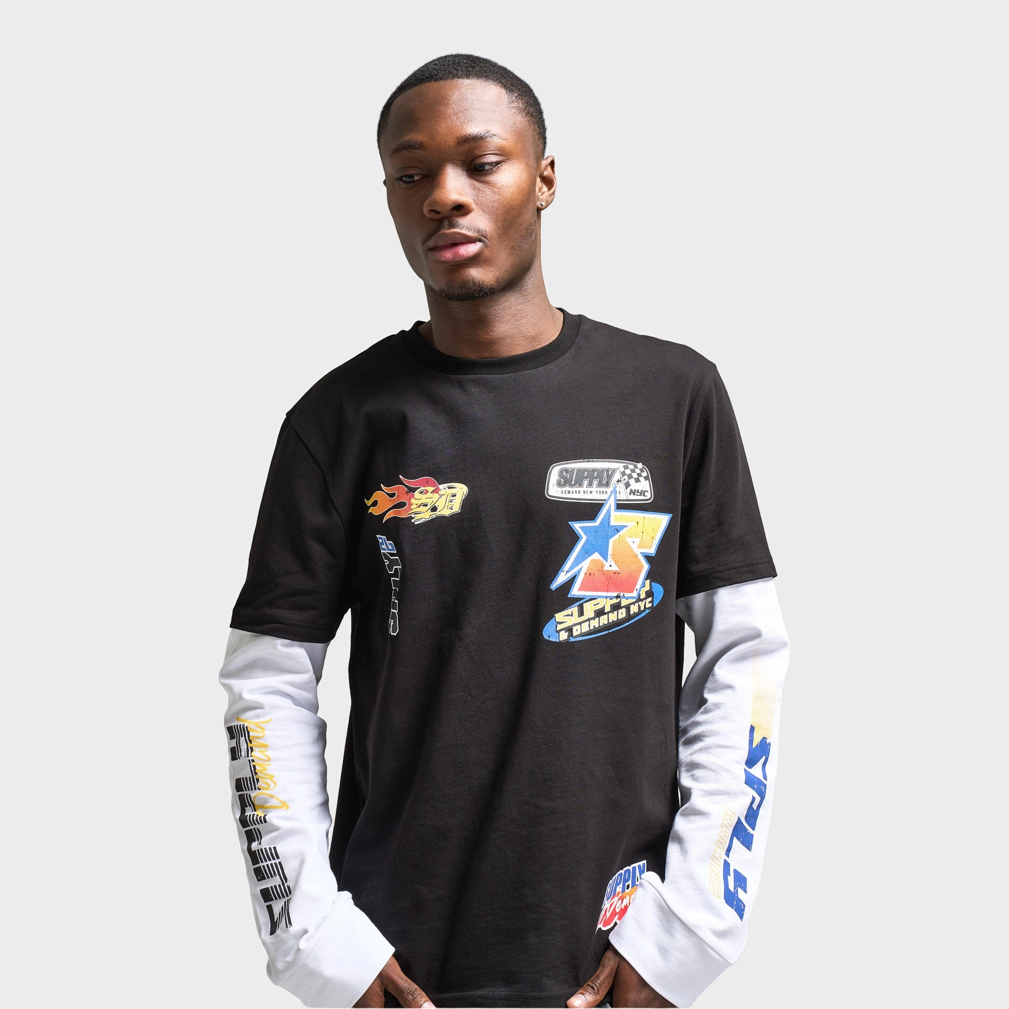 Supply & Demand Boyd Long Sleeve Graphic T-Shirt / Black