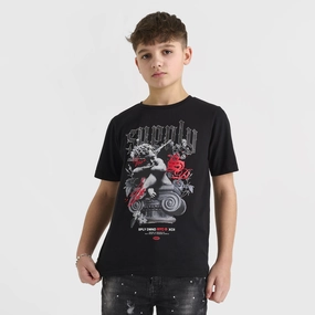 Supply & Demand Junior Boys' Feller Tee Black / Chinese Red