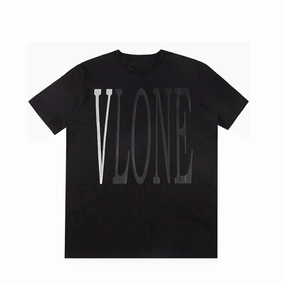 VLONE REFLECTIVE CLASSIC LOGO BLACK TEE -