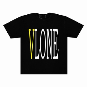 VLONE YELLOW CLASSIC LOGO BLACK TEE (NEW)